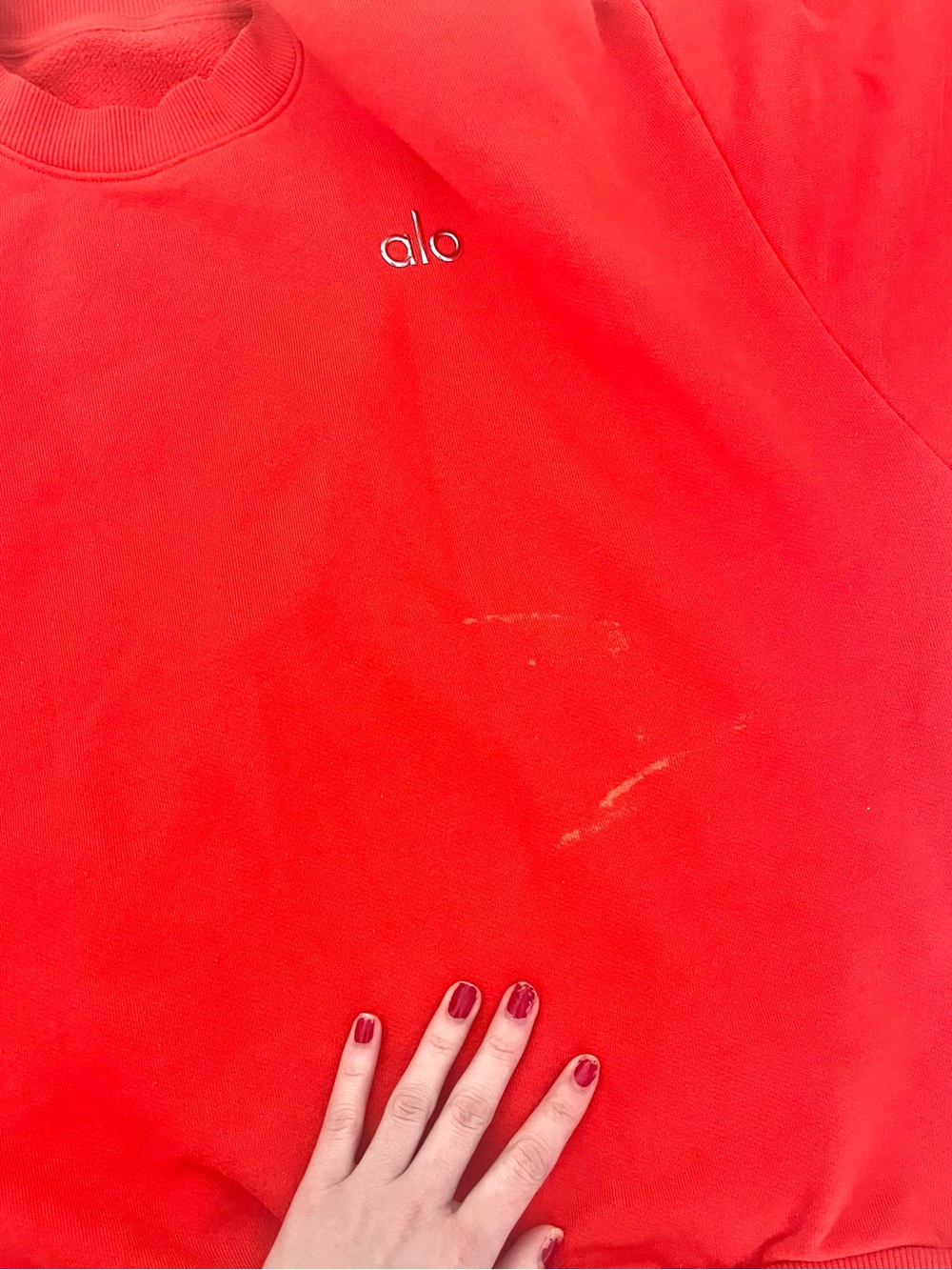 ALO Yoga Red Oversized Crewneck Sweatshirt - Picture 4 of 4